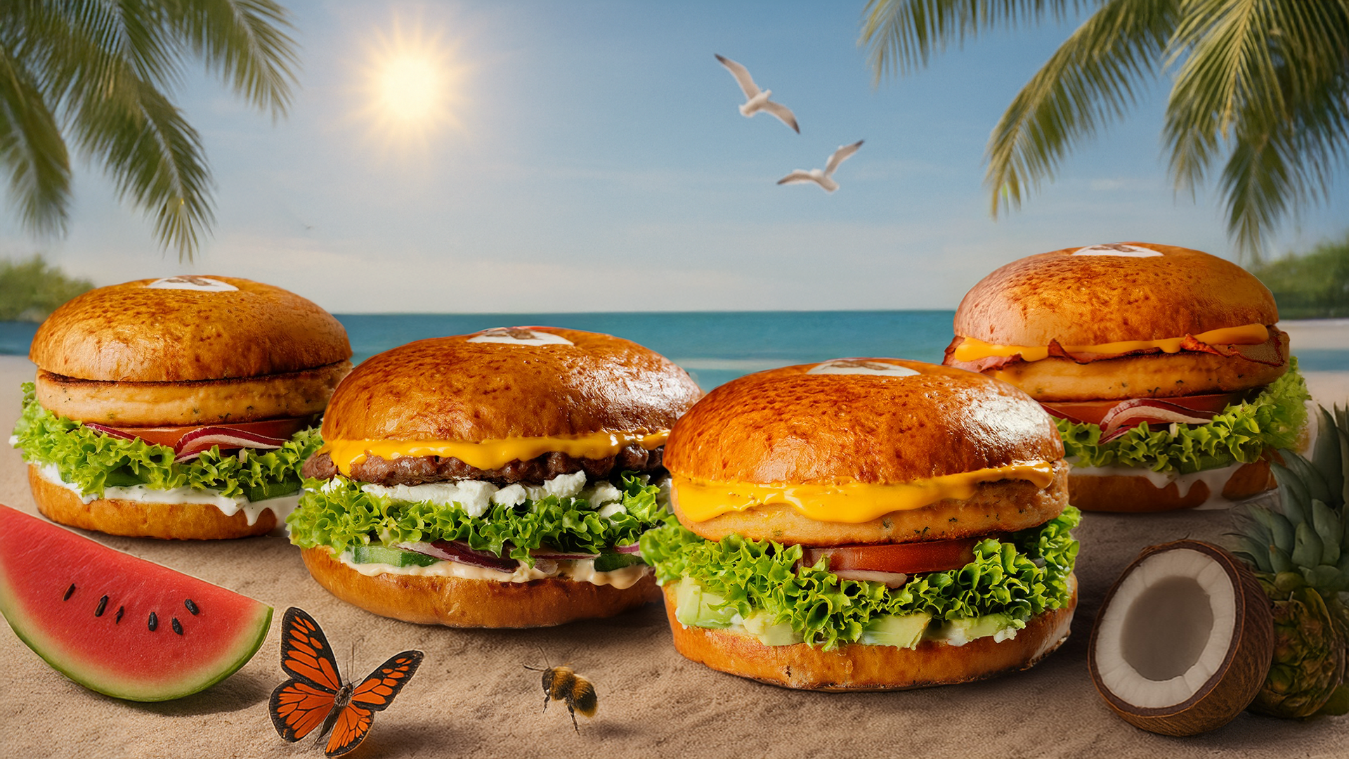Sommer Burger Auswahl